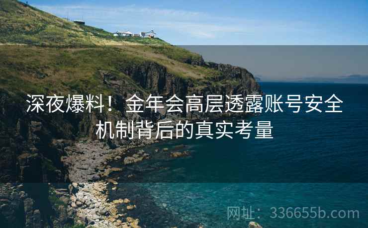 深夜爆料！金年会高层透露账号安全机制背后的真实考量