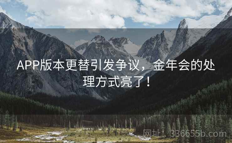APP版本更替引发争议，金年会的处理方式亮了！